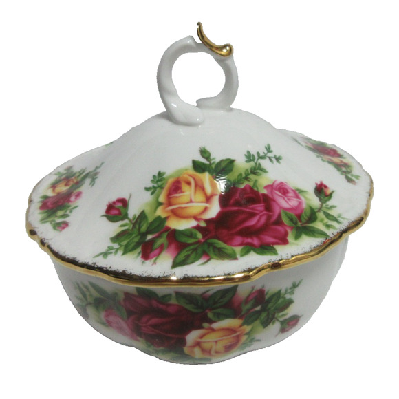 Royal Albert Old Country Roses Lidded Sugar/Jelly/Candy Condiment Bowl 4.5" - Picture 1 of 6